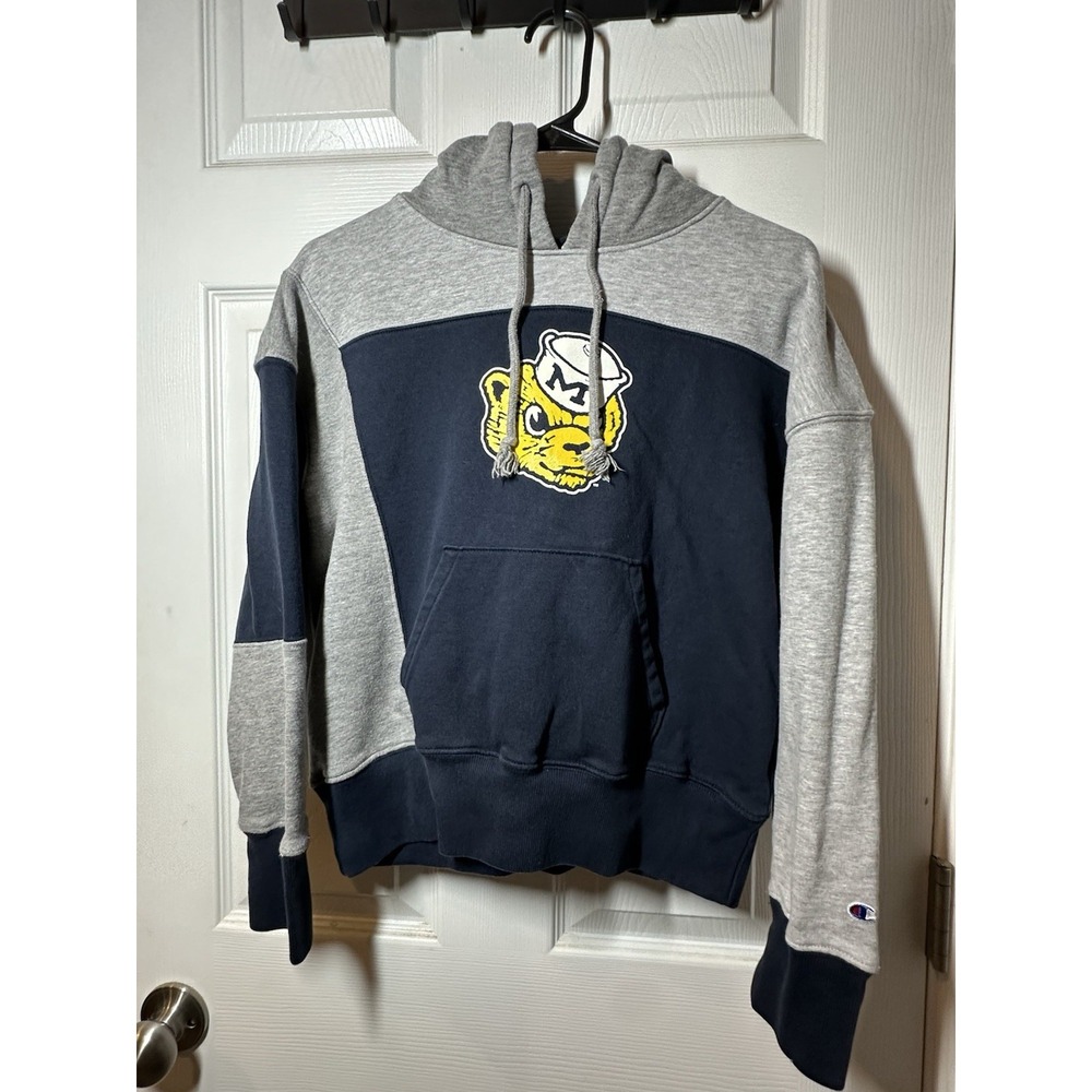 Champion Michigan Wolverines sailor kids hoodie pullover color block size XS